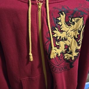 Warner Bros. Red and Gold Gryffindor Zip-Up Sweater